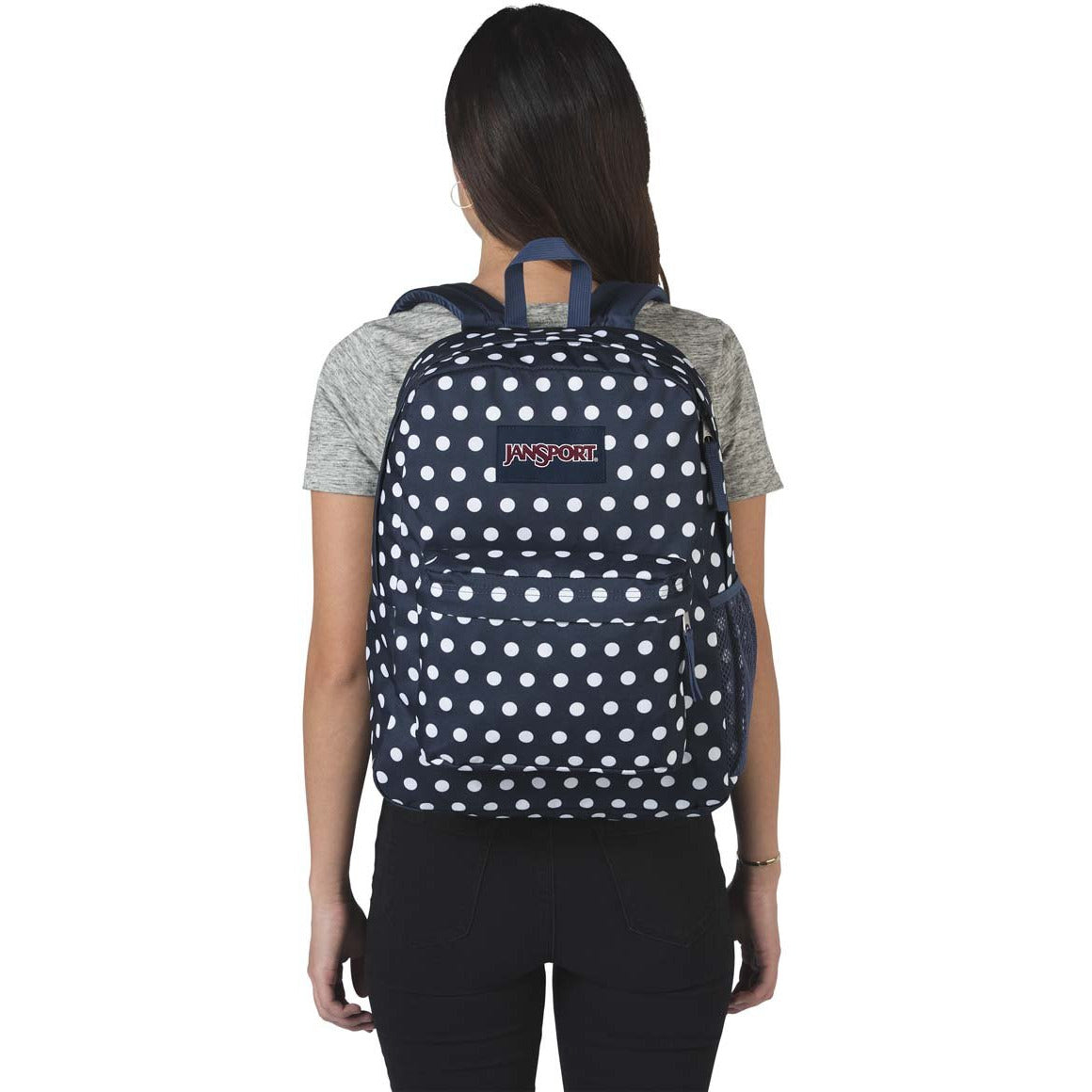 JanSport Hyperbreak Backpack Dark Denim Polka Dot