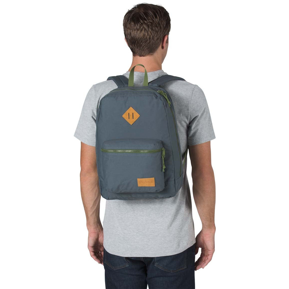 JANSPORT Super Lite Backpack -Dark Slate W/New Olive