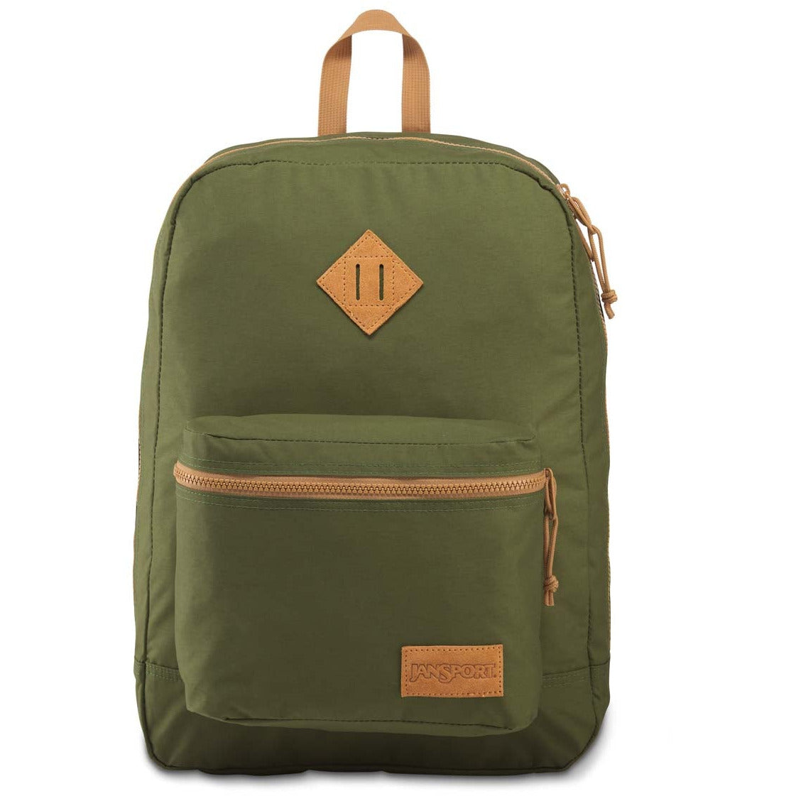 JANSPORT Super Lite Backpack -New Olive W/Dijon Brown