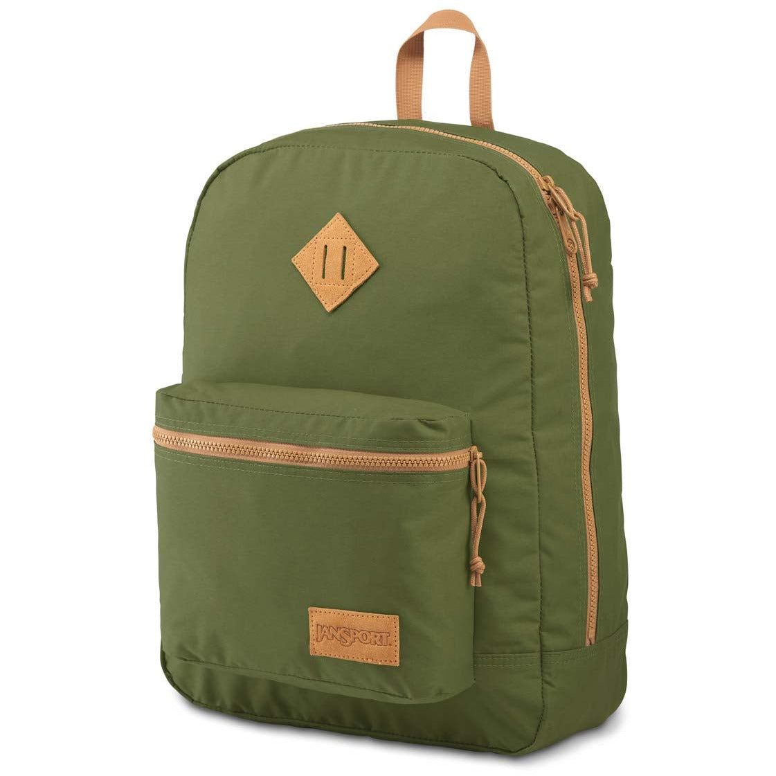 JANSPORT Super Lite Backpack -New Olive W/Dijon Brown