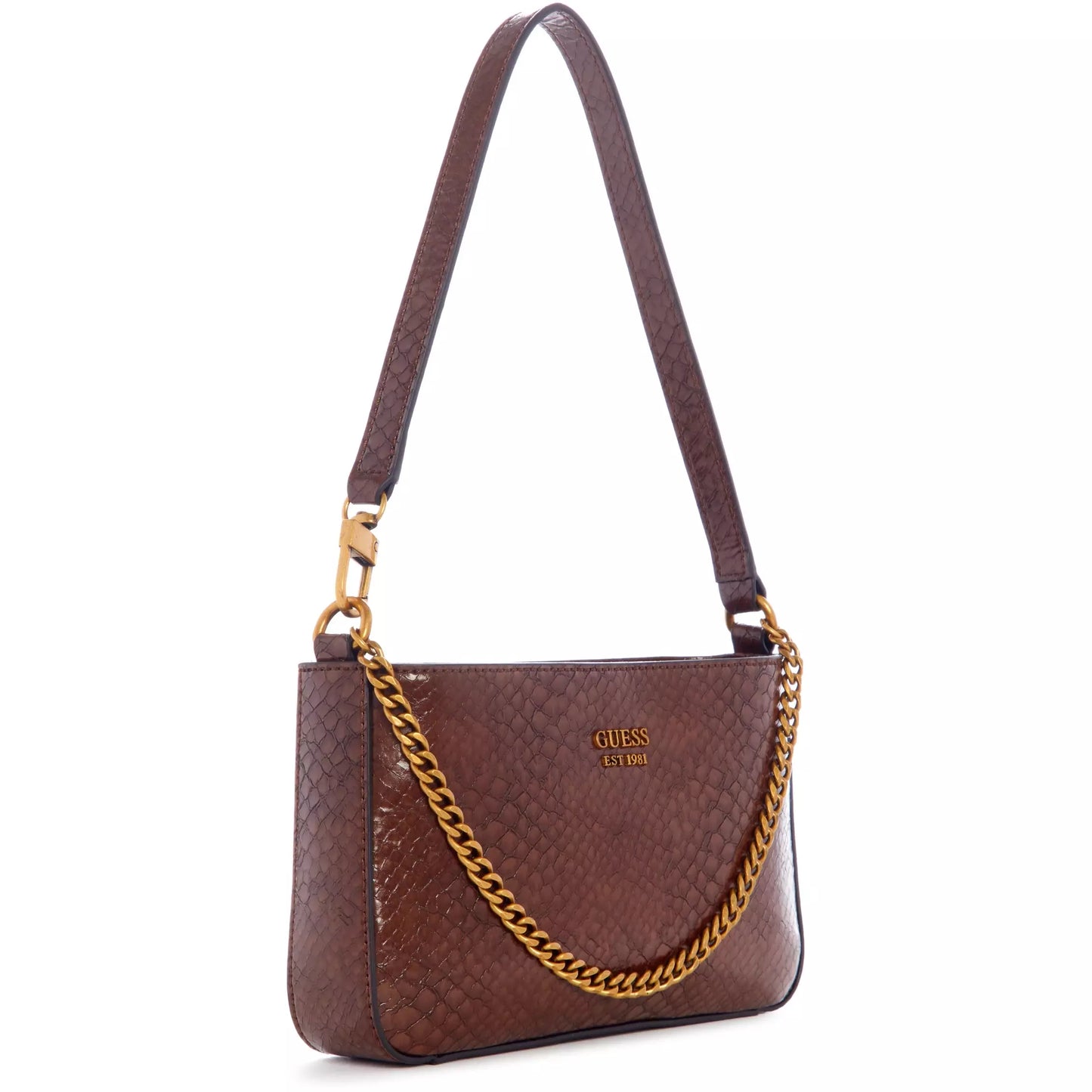 GUESS Katey Exotic Mini Top Zip Shoulder Bag