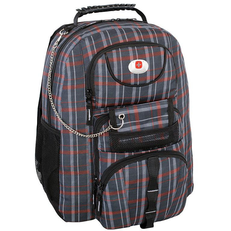 SwissAlps Backpack - Checked Black Red