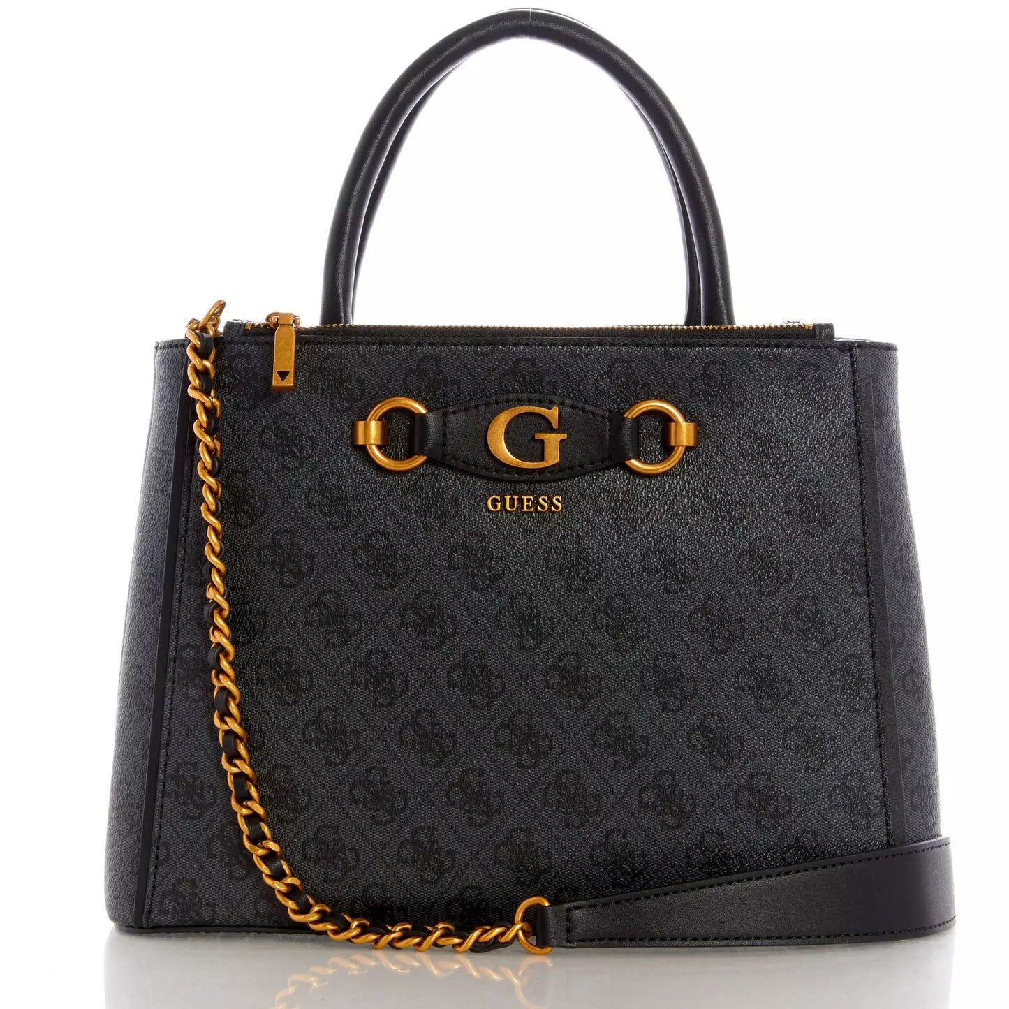 GUESS Izzy Status Satchel - Coal Logo