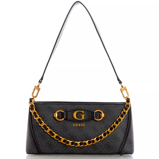 GUESS Izzy Top Zip Shoulder Bag - Coal Logo