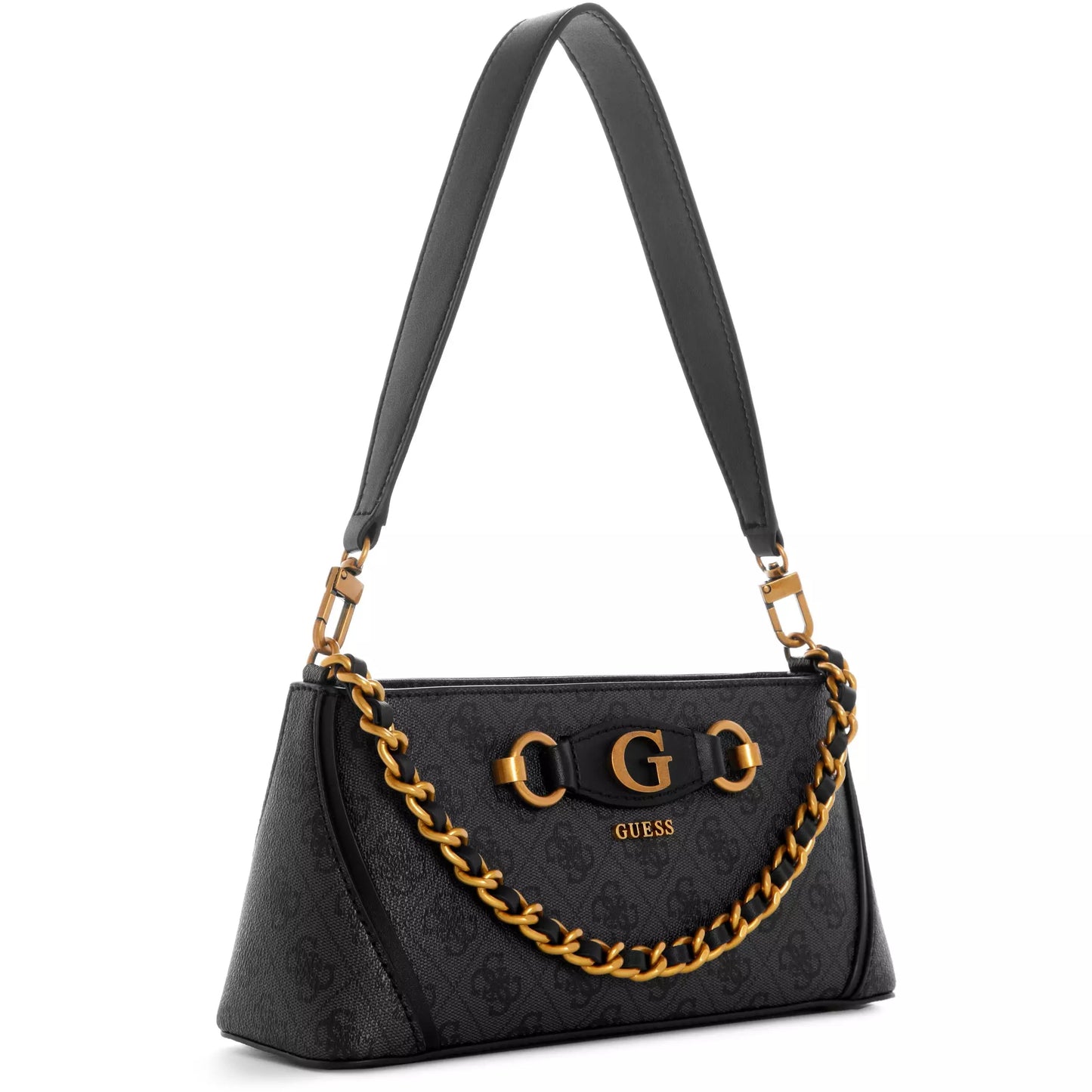 GUESS Izzy Top Zip Shoulder Bag - Coal Logo