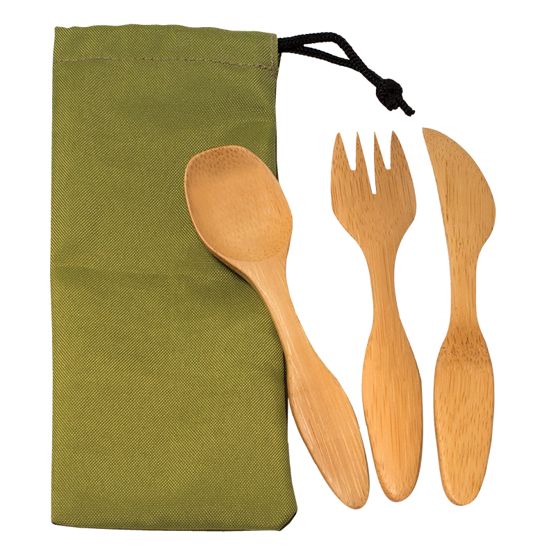 Geo 3 Piece Bamboo Utensils Set